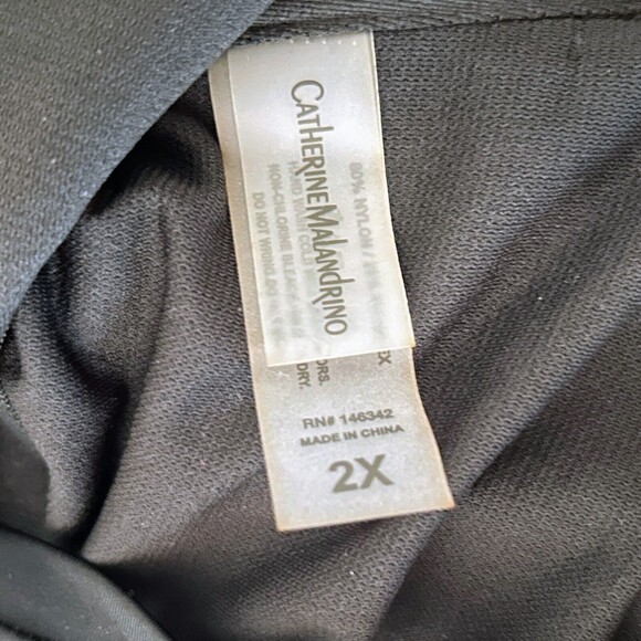 NWT Catherine Malandrino V Wire Shirred Black 1 Piece Bandeau Swimsuit Plus S 2X - Picture 7 of 14